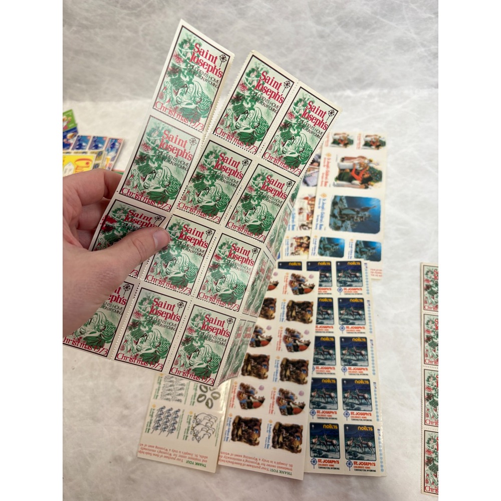 Vintage Christmas Seals Boys Town Charity Stamp Sheets Lot 100+ American Lung - Picture 5 of 16